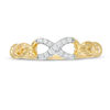 Thumbnail Image 3 of 0.065 CT. T.W. Diamond Sideways Infinity Link Ring in 10K Gold