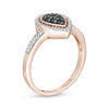 Thumbnail Image 2 of 0.29 CT. T.W. Enhanced Black and White Composite Diamond Pear-Shaped Frame Ring in 10K Rose Gold