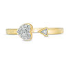 0.04 CT. T.W. Composite Diamond Sideways Heart and Arrow Open Ring in 10K Gold