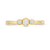 0.23 CT. T.W. Diamond Bezel Frame Three Stone Promise Ring in 10K Gold