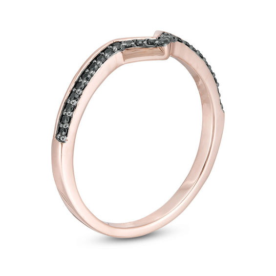 0.116 CT. T.W. Diamond Chevron Ring in 10K Rose Gold