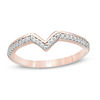 Thumbnail Image 1 of 0.116 CT. T.W. Diamond Chevron Ring in 10K Rose Gold