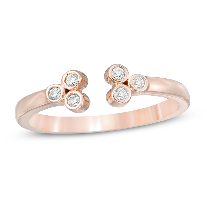 0.085 CT. T.W. Diamond Bezel Open Ring in 10K Rose Gold|Peoples Jewellers