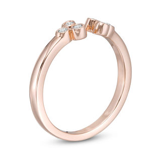 0.085 CT. T.W. Diamond Bezel Open Ring in 10K Rose Gold