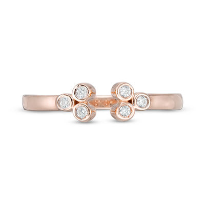 0.085 CT. T.W. Diamond Bezel Open Ring in 10K Rose Gold