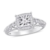 Thumbnail Image 0 of 0.19 CT. T.W. Diamond Square Frame Vintage-Style Promise Ring in Sterling Silver