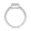 0.19 CT. T.W. Diamond Square Frame Vintage-Style Promise Ring in Sterling Silver