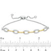 Thumbnail Image 2 of 0.29 CT. T.W. Diamond Oval Link Bolo Bracelet in Sterling Silver and 10K Gold - 9.5"