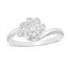 Thumbnail Image 0 of 0.115 CT. T.W. Composite Diamond Leaves Bypass Ring in 10K White Gold