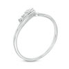 Thumbnail Image 2 of 0.04 CT. T.W. Diamond Three Stone Sweep Bypass Ring in 10K White Gold