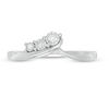 Thumbnail Image 3 of 0.04 CT. T.W. Diamond Three Stone Sweep Bypass Ring in 10K White Gold