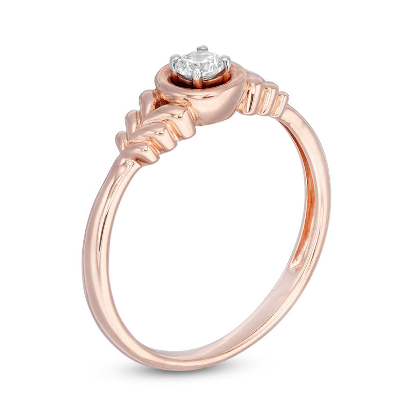 0.115 CT. Diamond Solitaire Tiered Petals Ring in 10K Rose Gold|Peoples Jewellers