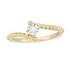 Thumbnail Image 1 of 0.04 CT. Diamond Solitaire Beaded Bypass Ring in 10K Gold