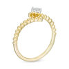 Thumbnail Image 3 of 0.04 CT. Diamond Solitaire Beaded Bypass Ring in 10K Gold