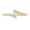 Thumbnail Image 4 of 0.04 CT. Diamond Solitaire Beaded Bypass Ring in 10K Gold