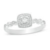 Thumbnail Image 0 of 0.115 CT. T.W. Diamond Cushion Frame Ring in 10K White Gold