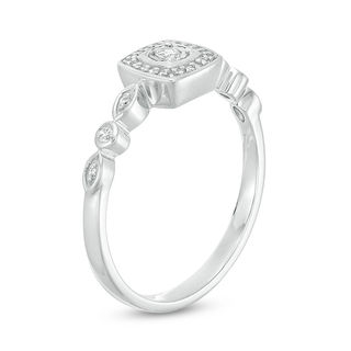 0.115 CT. T.W. Diamond Cushion Frame Ring in 10K Gold