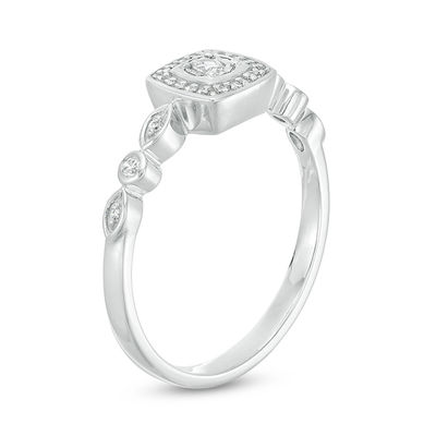 0.115 CT. T.W. Diamond Cushion Frame Ring in 10K Gold