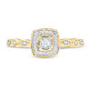 Thumbnail Image 4 of 0.115 CT. T.W. Diamond Cushion Frame Ring in 10K Gold