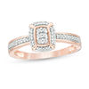 Thumbnail Image 0 of 0.146 CT. T.W. Composite Diamond Cushion Frame Ring in 10K Rose Gold