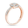 Thumbnail Image 2 of 0.146 CT. T.W. Composite Diamond Cushion Frame Ring in 10K Rose Gold