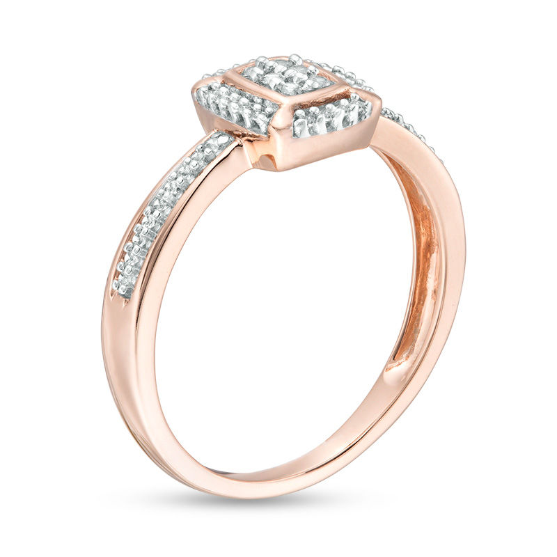 0.146 CT. T.W. Composite Diamond Cushion Frame Ring in 10K Rose Gold|Peoples Jewellers