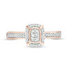 0.146 CT. T.W. Composite Diamond Cushion Frame Ring in 10K Rose Gold