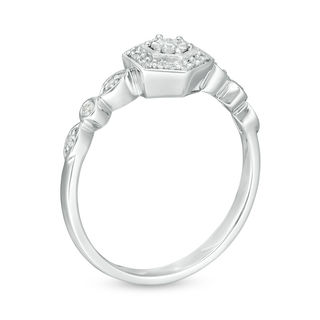 0.085 CT. T.W. Diamond Hexagon Frame Ring in 10K Gold