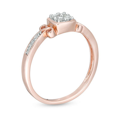 0.115 CT. T.W. Quad Diamond Ring in 10K Rose Gold