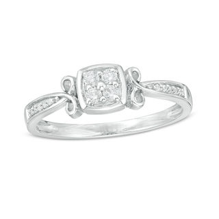 0.115 CT. T.W. Quad Diamond Ring in 10K Gold