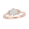 0.085 CT. T.W. Composite Diamond Petal-Sides Vintage-Style Ring in 10K Rose Gold