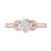 0.085 CT. T.W. Composite Diamond Petal-Sides Vintage-Style Ring in 10K Rose Gold