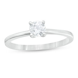 0.37 CT. Diamond Solitaire Engagement Ring in 14K White Gold (I/I2)