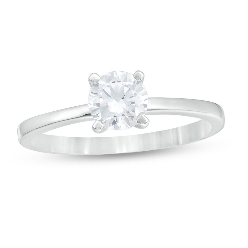 Main Image 1 of 0.58 CT. Diamond Solitaire Engagement Ring in 14K White Gold (I/I2)