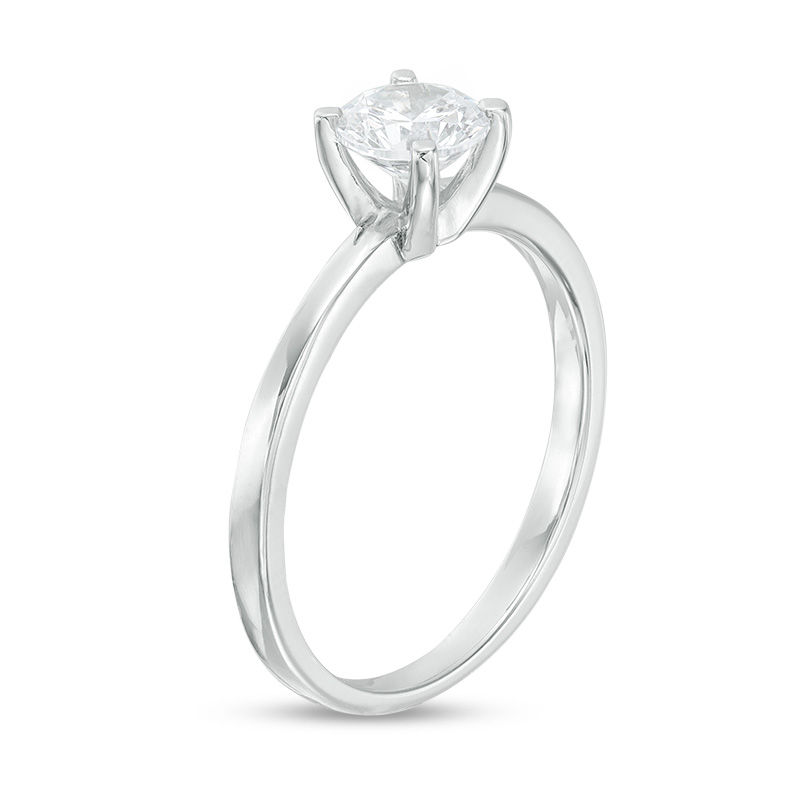 Main Image 3 of 0.58 CT. Diamond Solitaire Engagement Ring in 14K White Gold (I/I2)