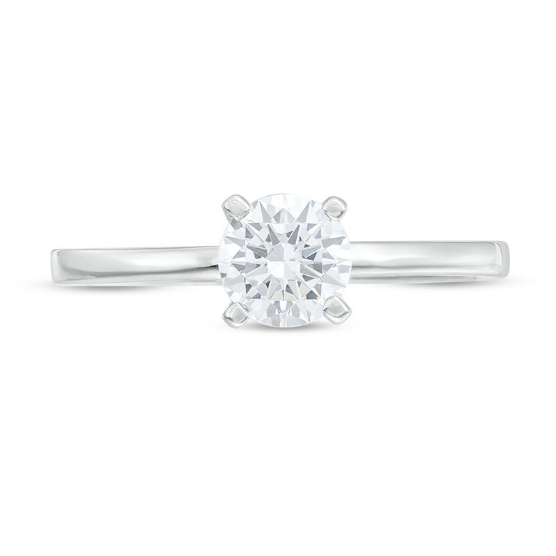 Main Image 4 of 0.58 CT. Diamond Solitaire Engagement Ring in 14K White Gold (I/I2)