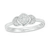 0.085 CT. T.W. Composite Diamond Petal-Sides Vintage-Style Ring in 10K Gold