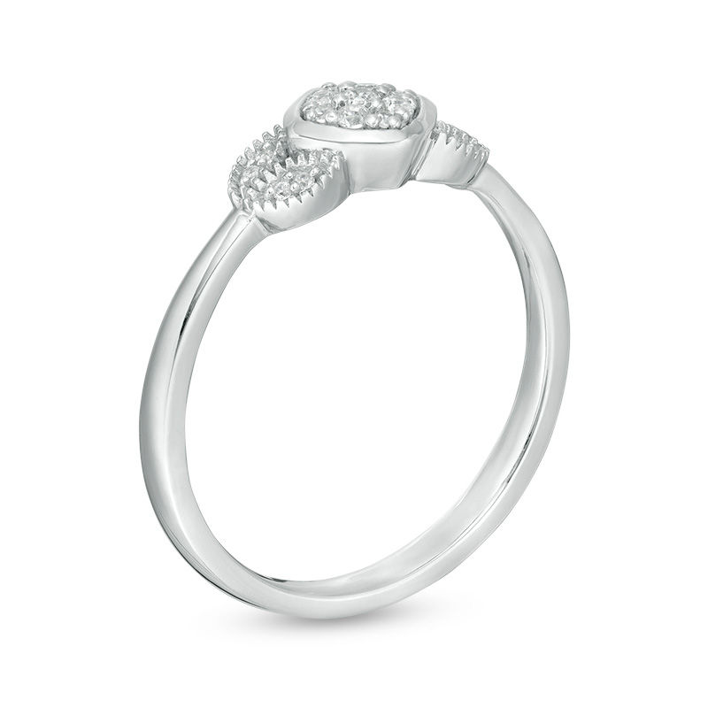 0.085 CT. T.W. Composite Diamond Petal-Sides Vintage-Style Ring in 10K Gold|Peoples Jewellers
