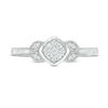 0.085 CT. T.W. Composite Diamond Petal-Sides Vintage-Style Ring in 10K Gold