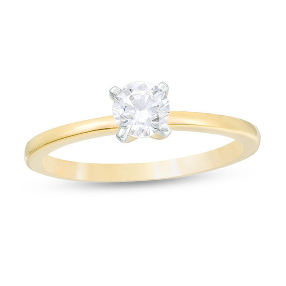 0.37 CT. Diamond Solitaire Engagement Ring in 14K Gold (I/I2)