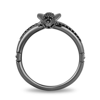 Enchanted Disney Villains Jafar 0.20 CT. T.W. Black Diamond Snake Ring in Sterling Silver with Black Rhodium - Size 7