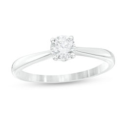 0.37 CT. Diamond Solitaire Engagement Ring in 14K White Gold (I/I2)