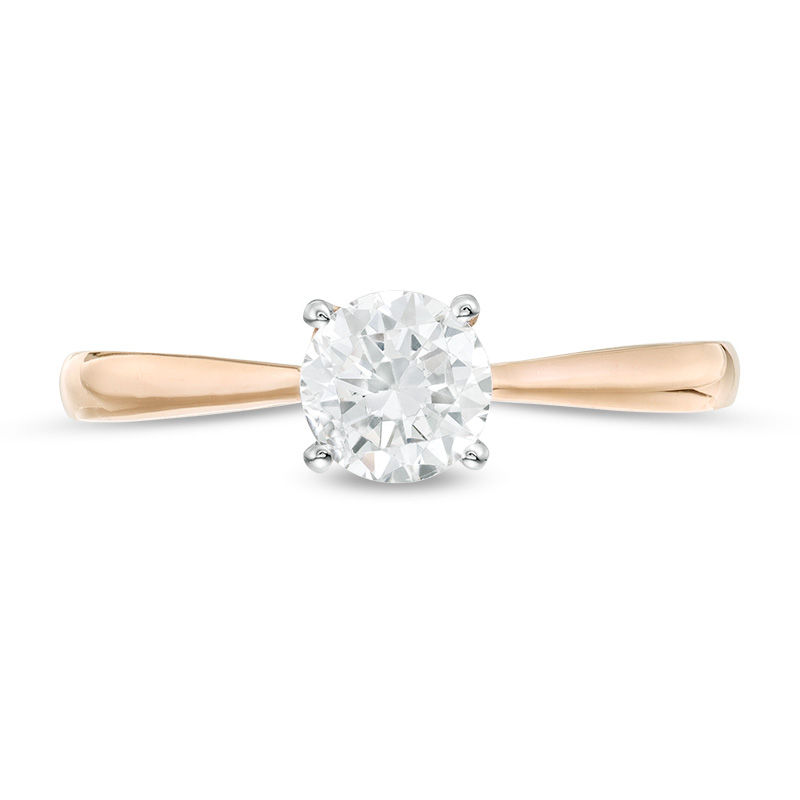 Main Image 4 of 0.58 CT. Diamond Solitaire Engagement Ring in 14K Rose Gold (I/I2)