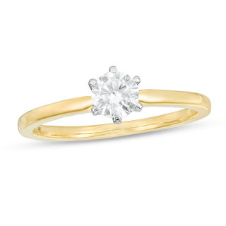 0.37 CT. Diamond Six-Prong Solitaire Engagement Ring in 14K Gold (I/I2)