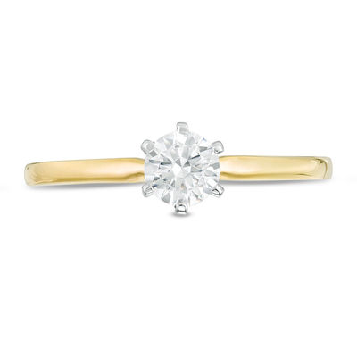 0.37 CT. Diamond Six-Prong Solitaire Engagement Ring in 14K Gold (I/I2)