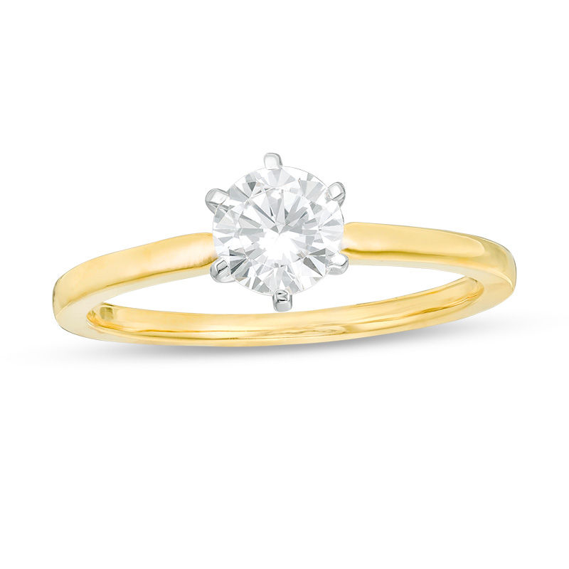 Main Image 1 of 0.58 CT. Diamond Solitaire Engagement Ring in 14K Gold (I/I2)