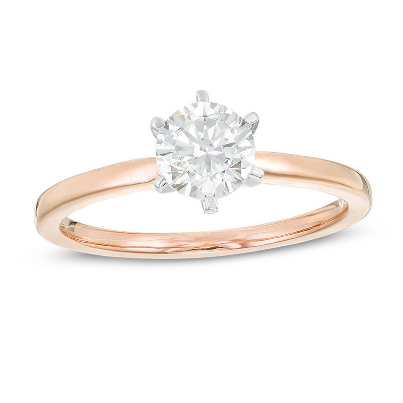 Main Image 1 of 0.58 CT. Diamond Solitaire Engagement Ring in 14K Rose Gold (I/I2)