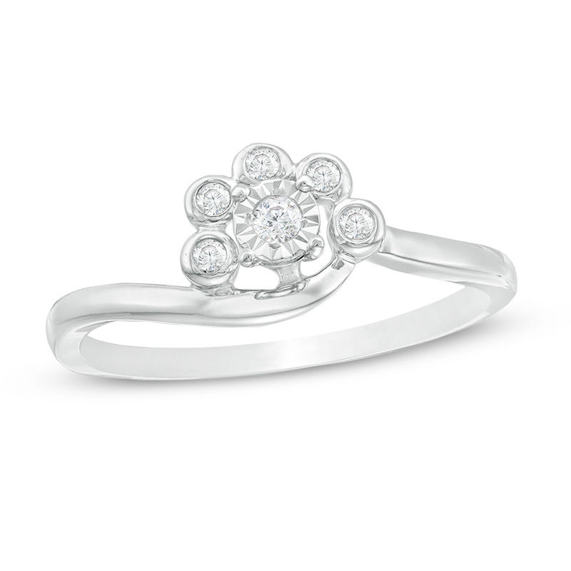 0.085 CT. T.W. Diamond Swirl Bypass Ring in 10K Gold|Peoples Jewellers