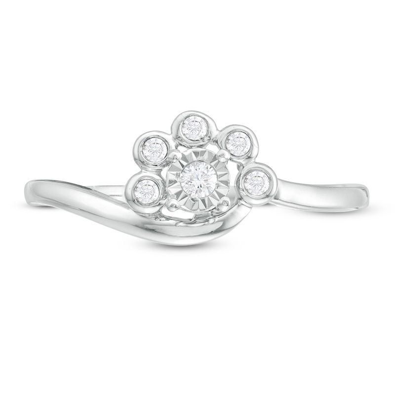 0.085 CT. T.W. Diamond Swirl Bypass Ring in 10K Gold|Peoples Jewellers