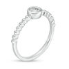Thumbnail Image 2 of 0.04 CT. Diamond Solitaire Bead Shank Promise Ring in 10K White Gold